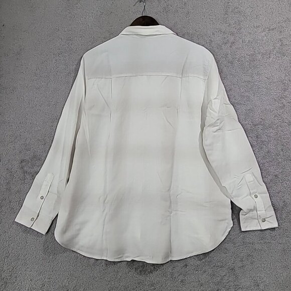 NEW Women's Jachs Girlfriend Super Soft Flannel Shirt White Size L H580 - Picture 3 of 10